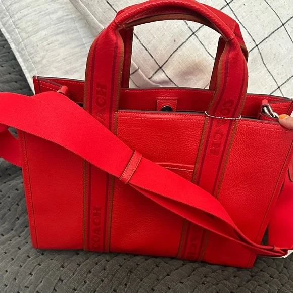 Coach Vibrant Red Leather Handbag - Picture 3 of 4